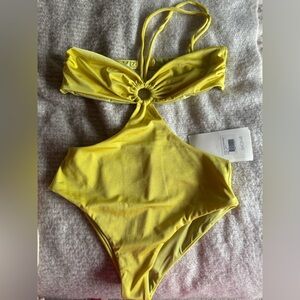 Yellow Cutout Swimsuit